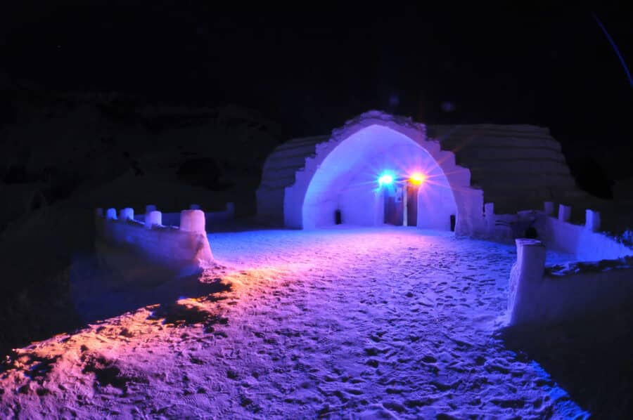 Romania in Winter - Ice hotel in Romania, on Balea lake.