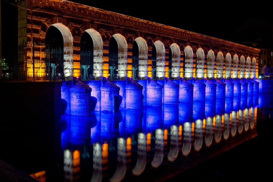 Cities in Turkey - Konya, Beysehir stone bridge view in town.Historic stone bridge on Beysehir lake